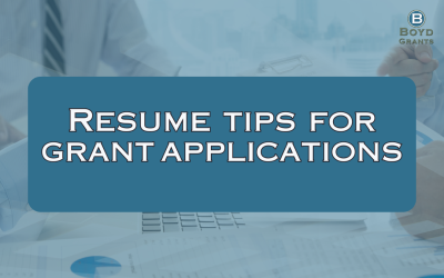Resume tips for grant applications